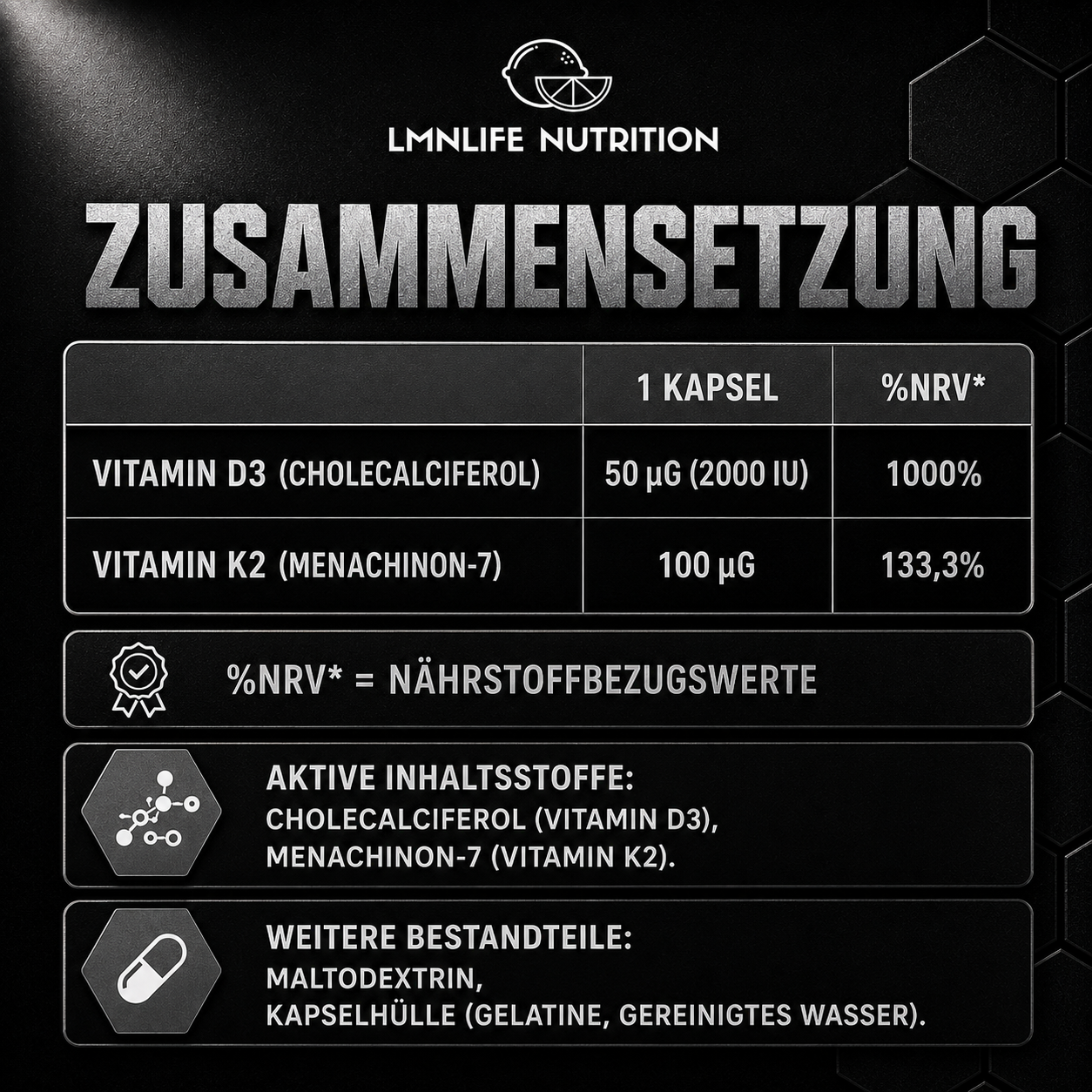 Vitamin D3 + K2