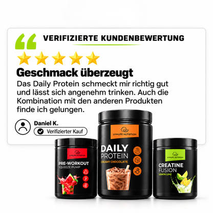 Fitness Starter Paket: Daily Protein + Creatine Fusion – Pre-Workout & Shaker gratis