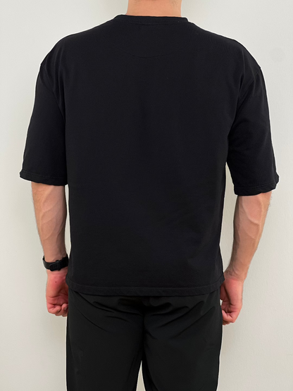 Extended Sleeve Oversize Shirt - Black/ Yellow