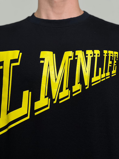 Extended Sleeve Oversize Shirt - Black/ Yellow